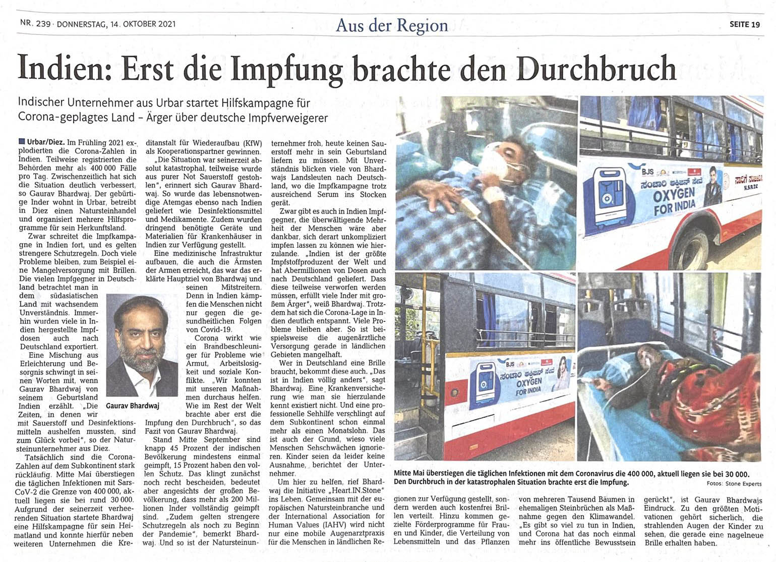 Article in Rhein Zeitung